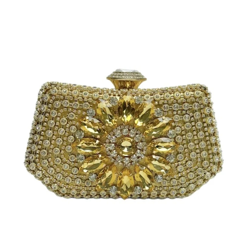 

Модная золотая вечерняя сумка, инкрустированная бриллиантами, роскошная женская сумка для платья/бар, вечерняя сумка через плечо, клатч для ужина