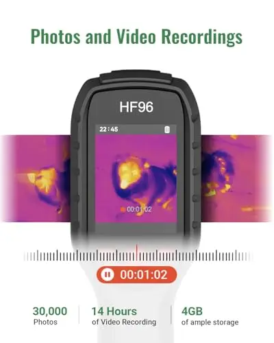 

Infrared Thermal Imaging Camera Featuring AI Scene Sensing, Laser Guidance, 240×240 Resolution, -4°F to 1022°F, 25Hz, 11h