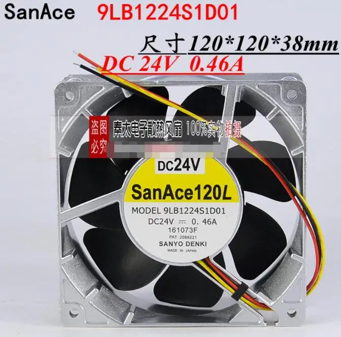 

Ltsf For SANYO DENKI 9LB1224S1D01 DC 24V 0.46A 120x120x38mm 3-Wire Server Cooling Fan 12cm