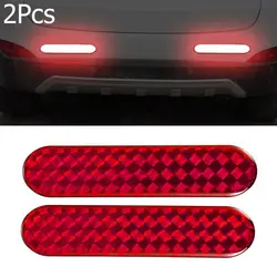 2Pcs Auto Night Lamp Alarm Red Warning Tape Door Sticker Car Reflective Strips Safety Mark