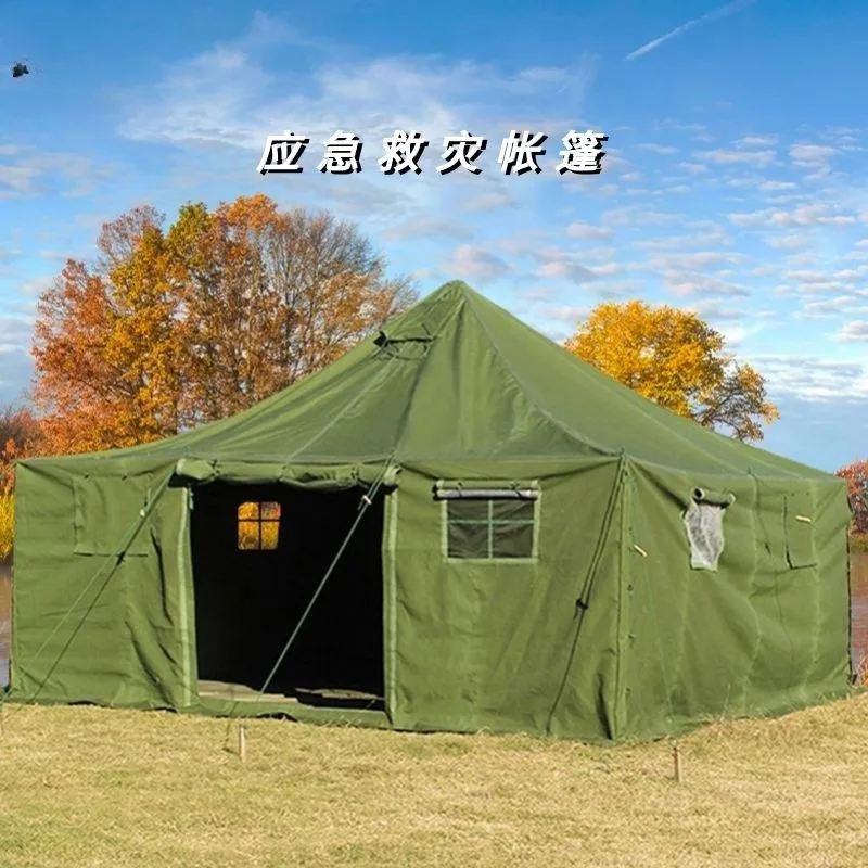 Canvas Tent Outdoor Large Engineering Construction Tent Waterproof Cold-Proof Construction Site Outdoor Emergency Rescue Tent