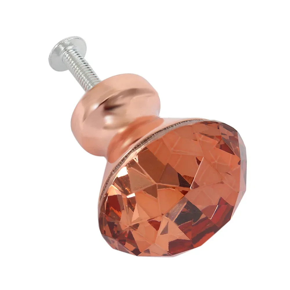 yesDiameter 30mm Glass Crystal Kitchen Cabinet Cupboard Door Handles Silver Gold Diamond Head Drawer Tv Cabinet Round Knobs Pull
