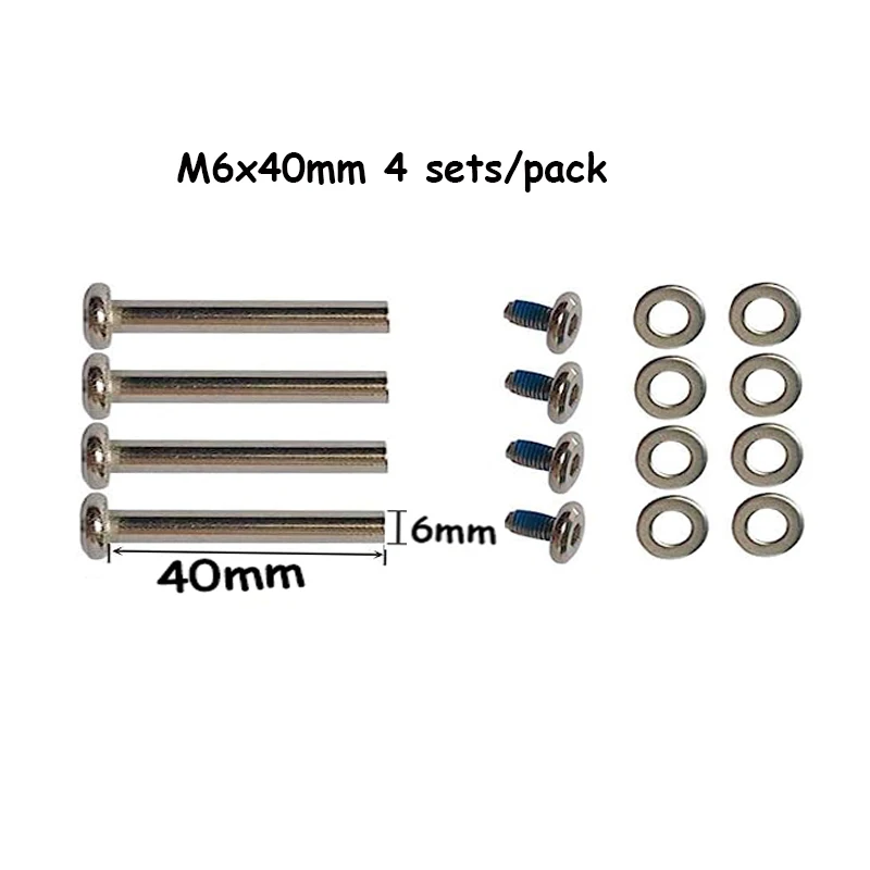 4 sets of luggage accessories, stainles steel luggage screws, luggage wheel bolts, and 5 L-shaped wrenches 4.0mm