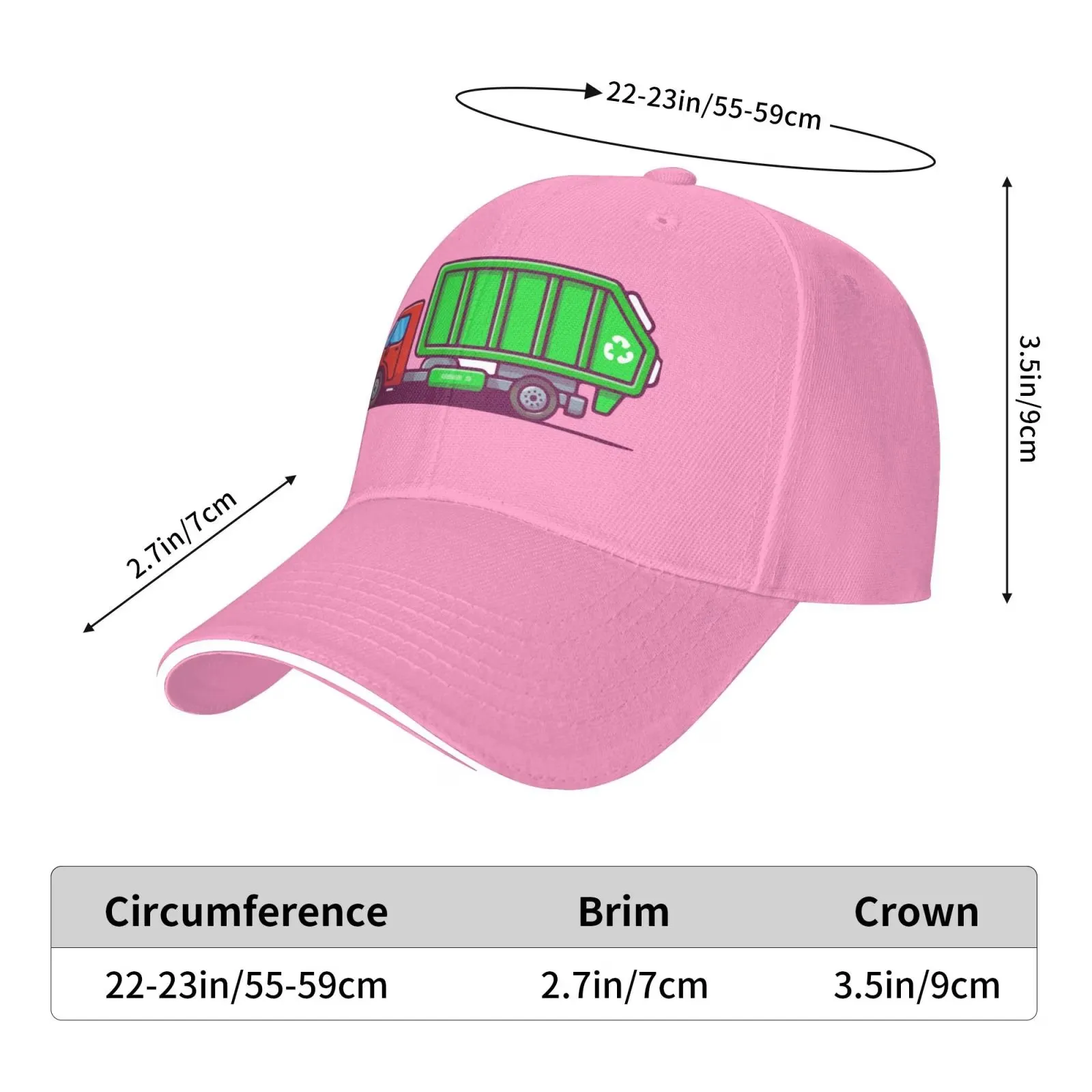 Garbage Truck Cartoon Unisex Adult Baseball Caps Adjustable Casquette Dad Hat Sandwich Cap Outdoors Headwear