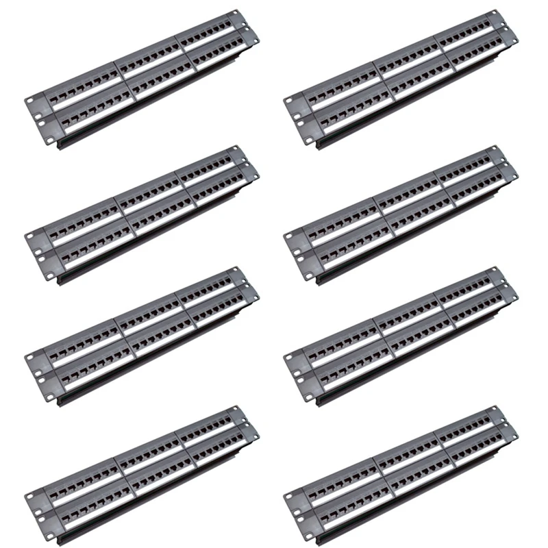 

8X, 19Inch 1U Cabinet Rack Pass-Through 24 Port CAT6 Patch Panel RJ45 Contact Port (RJ45 Contact Port) Modular Frame