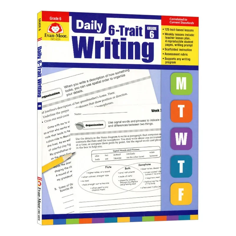 Evan-Moor  Daily 6-Trait Writing, Grade 6 TE Workbook,aged 9 10 11 12, English book 9781596732995