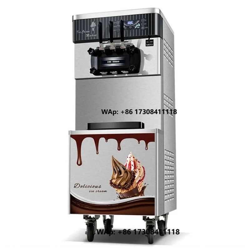 Compressor ice cream machine 20L gas type machine cart, with cold cuts, can make Shaq ice cream