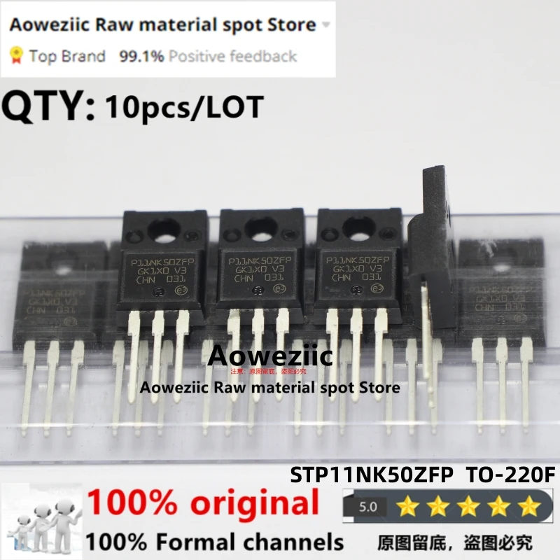 

Aoweziic 100% New Imported Original STP11NK50ZFP P11NK50ZFP STF3NK80Z F3NK80Z TO-220F STP140NF75 P140NF75 TO-220