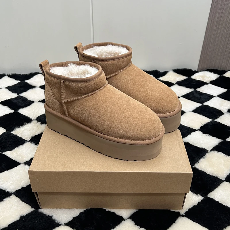 2025 جديد جلد الغنم الفراء المتكاملة أحذية الثلوج حجم 35-42 أحذية الشتاء الدافئة المريحة للرجال والنساء #3