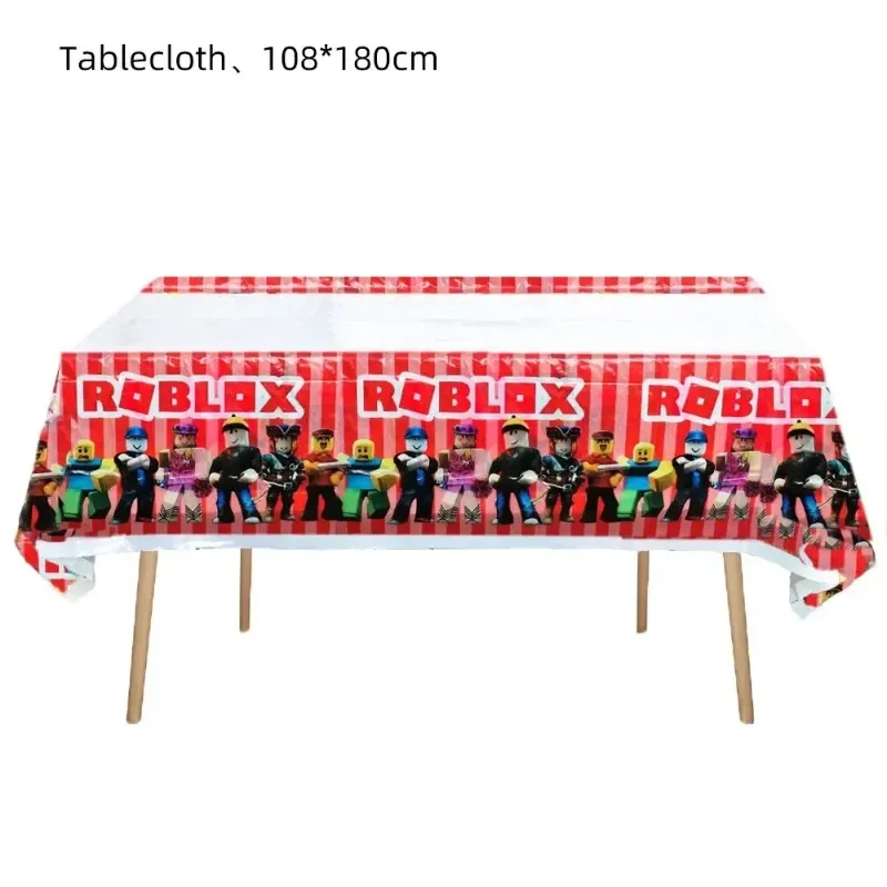 New Robloxs Theme Happy Birthday Party Table Kit Cover Baby Shower Decorations s  Favors Toy Plastic Tablecloth - view 5