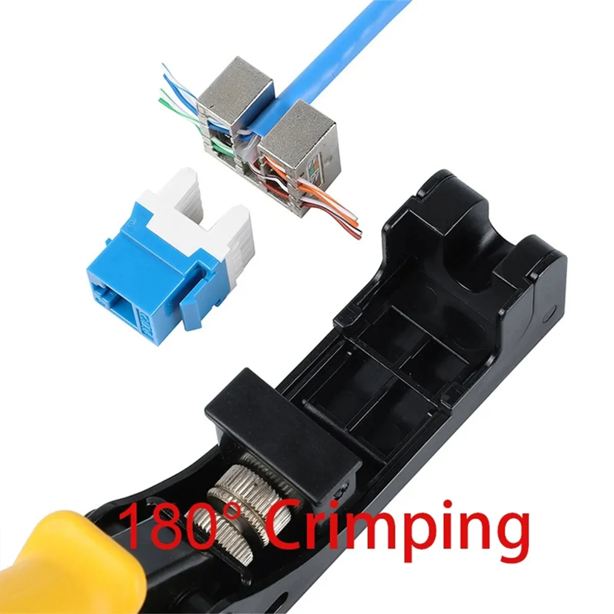 With Cat5E Cat6 Cat7 L33A_RJ45 Network Nodule Crimping Pliers with Hook 180° Network Cable Module Crimping Pliers Wire Cutter