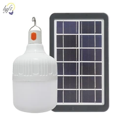 Portable Solar Light Bulb Remote Rechargeable Lamp Waterproof LED Camping Hanging Tent Home Outdoor Lighting 40/80/100W