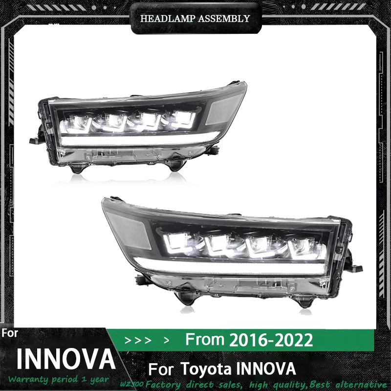 

Head Lamp For Toyota INNOVA LED Headlights 2016 2017 2018 2019-2022 Front DRL High Low Beam Dynamic Turn Signal Lights Assembly