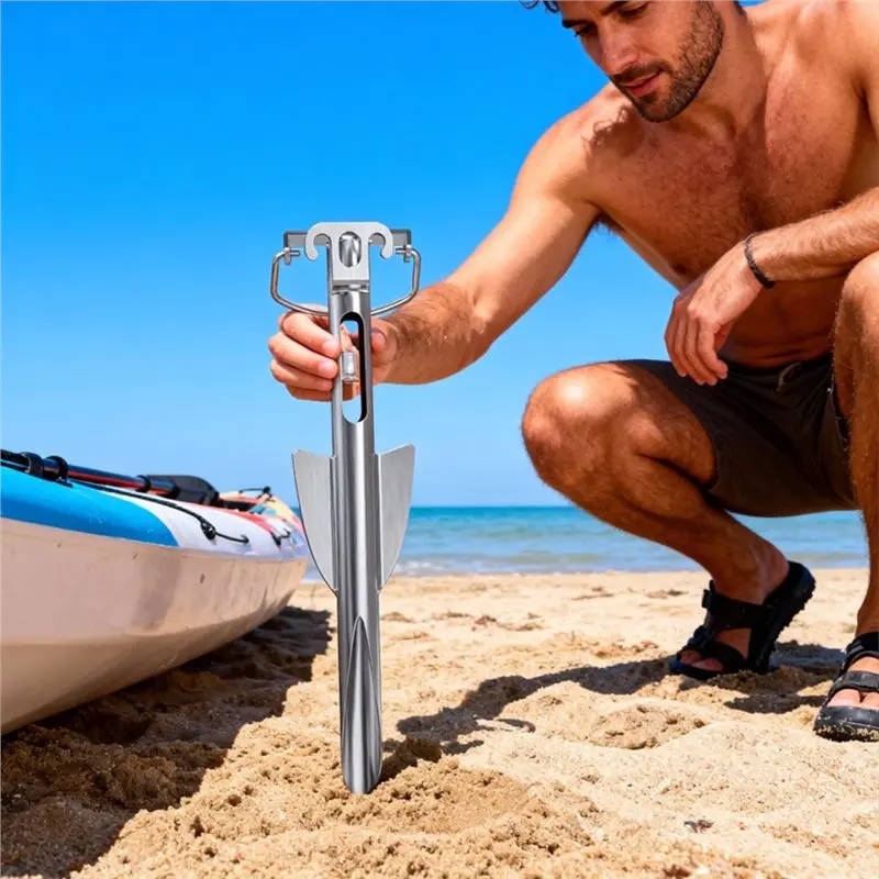 A07T-For PWC, Jet Ski, Kayak, Small Boat Compatible-Compact Shallow Water Sand Boat Anchor