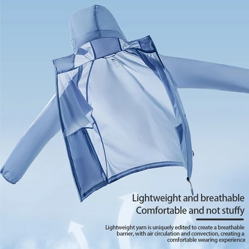 Imagen 2 del producto CAMEL dorado ropa de protección solar para hombres y mujeres, camisas de manga larga transpirables, protección UV, senderismo, Anti ultravioleta, ropa de piel