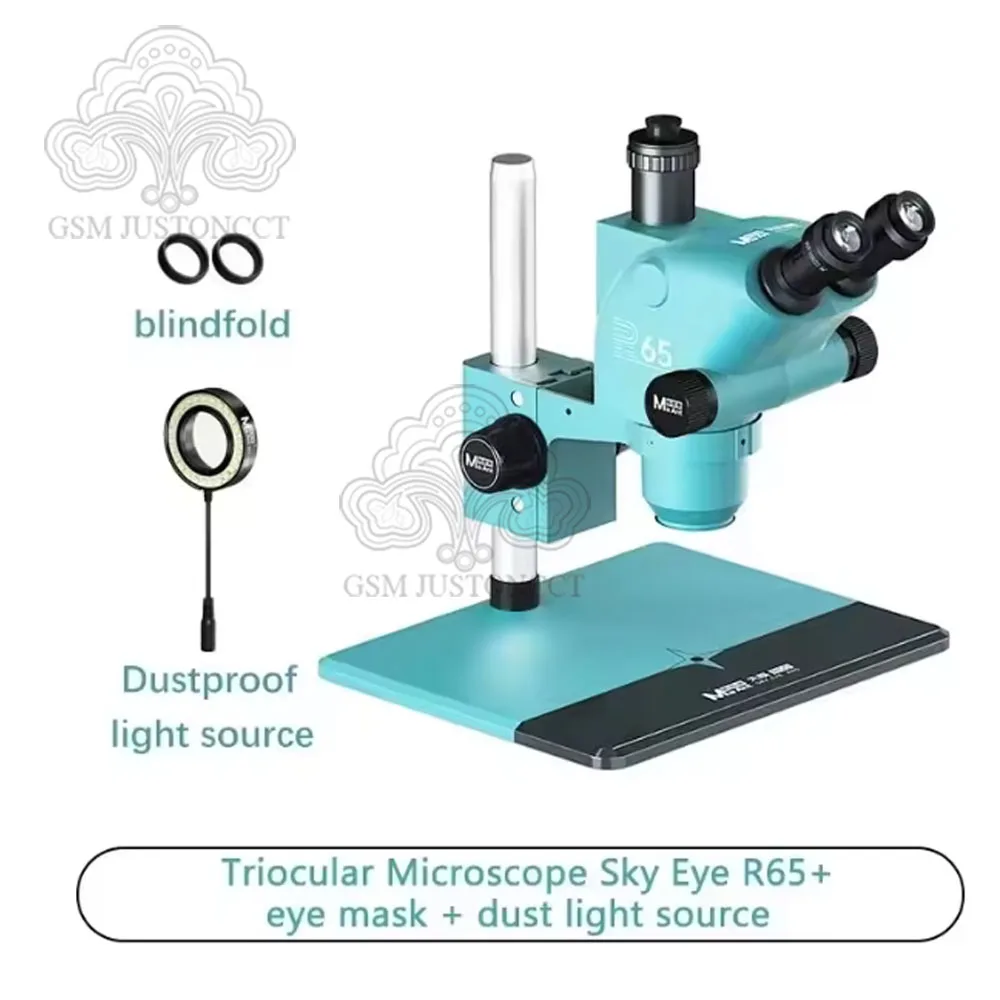 MAANT R65 Triocular Stereo Microscope 6.5-65X HD Zoom Adjustable for Ultra Large Field of View Observation Repair Microscope
