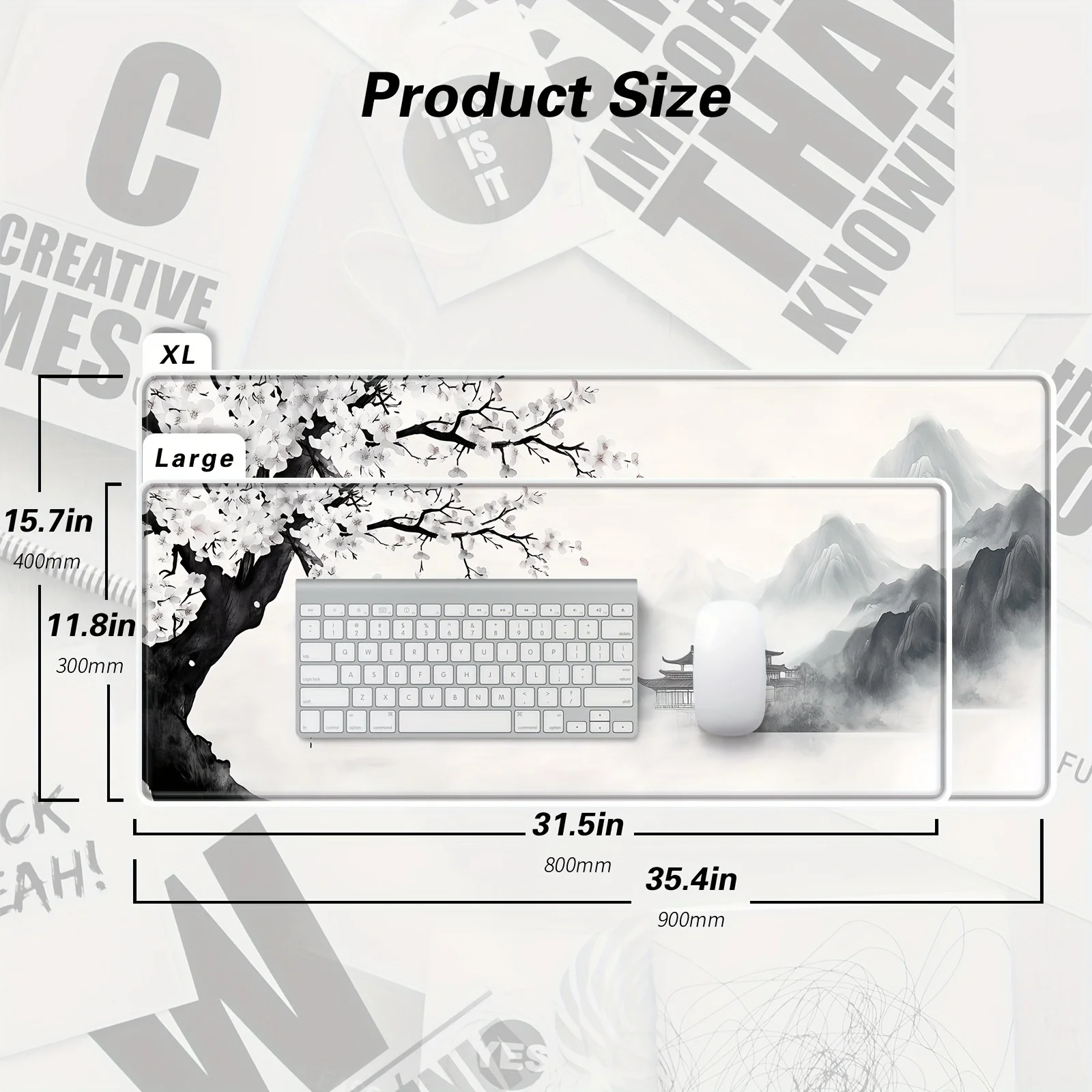 Mouse Pad Large Gaming Ink landscape Large Mouse Pad for Computer Rubber Base Home Office Mouse Mat desk mat gaming accessories