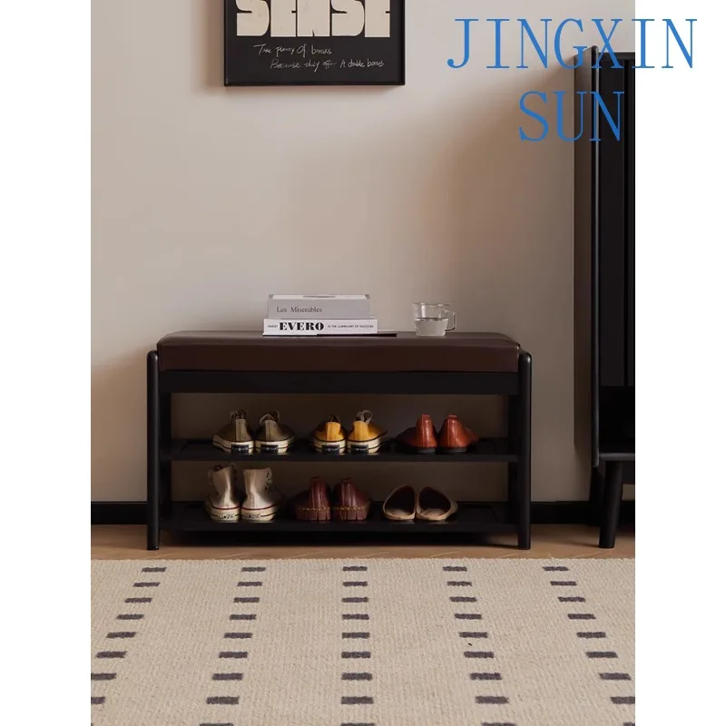 Soft bag surface seat stool entrance entrance shoe rack can sit and wear shoes long stool