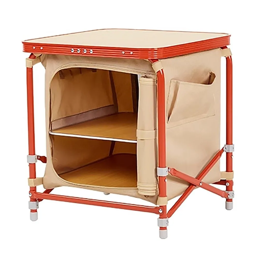 Camping Storage Cabinet Portable Outdoor Table Folding Camping Table Small with Storage Carrying Bag for Indoor Outdoor