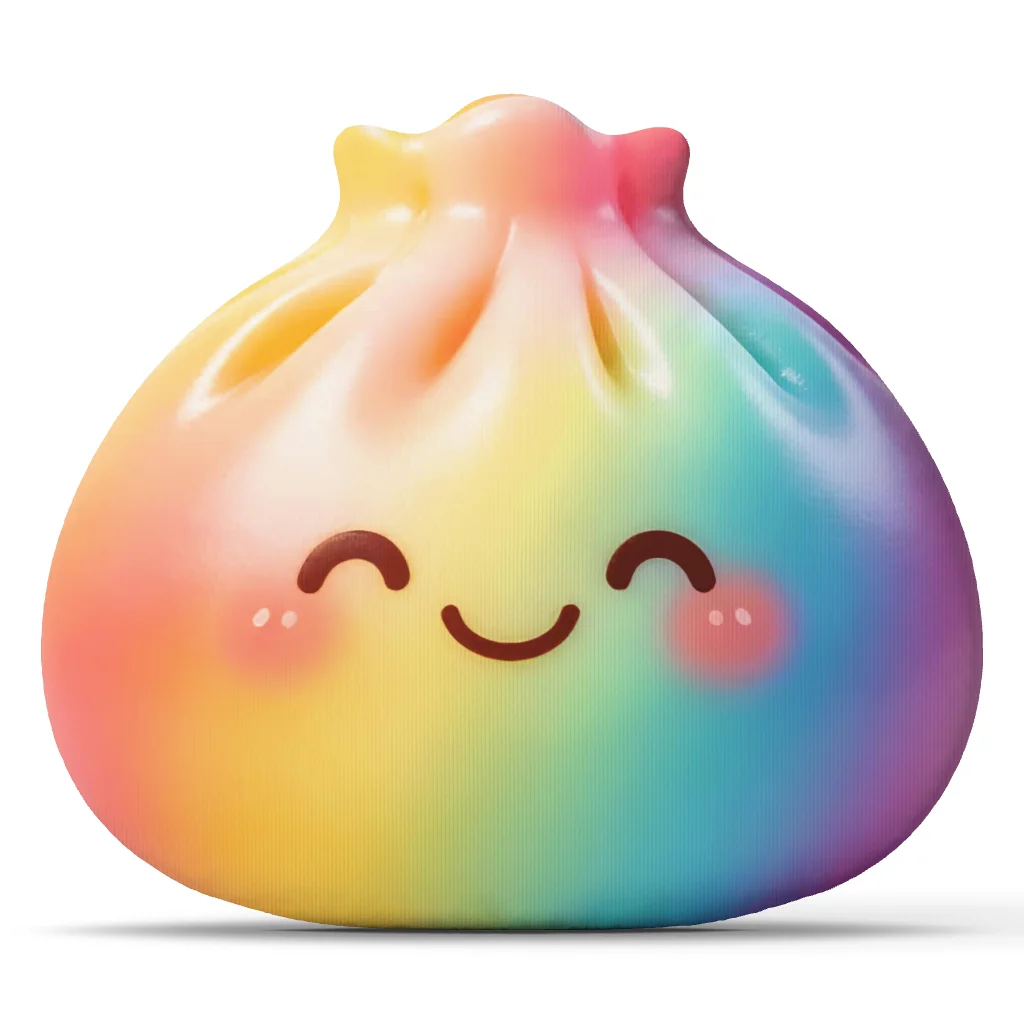Rainbow Squishy Dumpling Throw Pillow Cute Smiling Food Cushion Irregular Stuffed Decorative Pillow for Sofa Home Decor