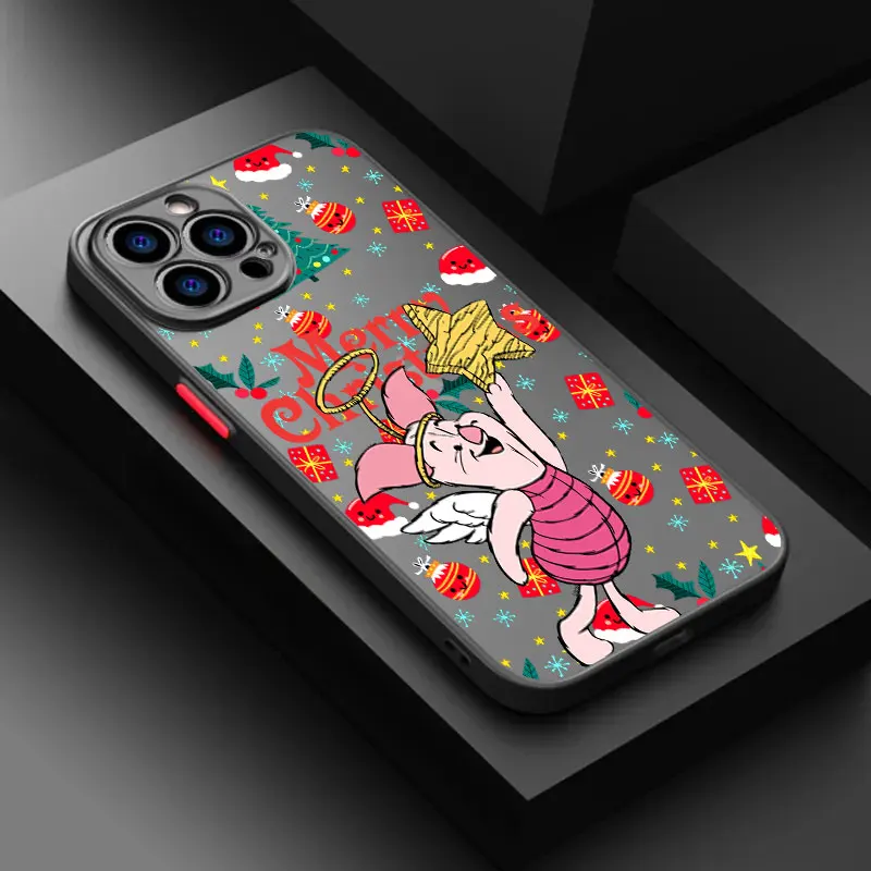 Coque de téléphone de noël pour iPhone 14 15 16 17 Pro tigrou porcelet Winnie, étui pour iPhone 17 Air 11 13 Pro Max 12 16e 16 Plus Funda