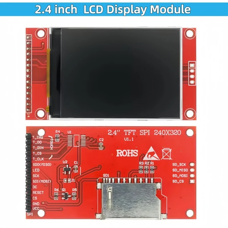 2.4 Inch 240x320 SPI TFT LCD Serial Port Module WithTouch 5V/3.3V PCB Adapter Micro SD Card ST7789 Display White LED For Arduino