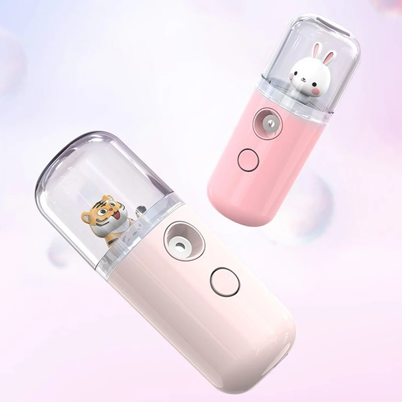 Portable Mini Beauty Skin Care Tools USB Rechargeable Mist Facial Sprayer Steamer Humidifier Face Moisturizing Nebulizer