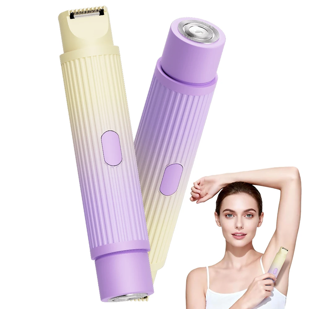 

Электрический триммер для тела 2-в-1 с двойной головкой, перезаряжаемый, беспроводной, для удаления волос на ногах, подмышках и лице