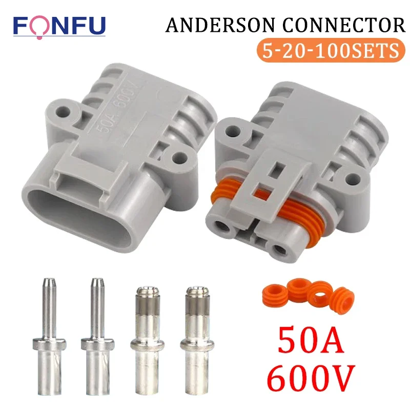 

5/20Set Parking Air Conditioner Connector 24V/12V High Power 50A Car Lithium Battery Plug Male and Female For Anderson Connector