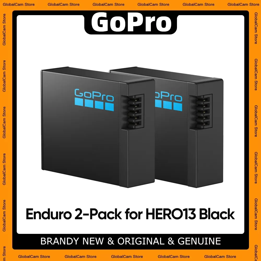 Оригинальный аккумулятор GoPro HERO13 Black Enduro 2 шт. в упаковке, 1900 мАч, долговечная высокопроизводительная батарея