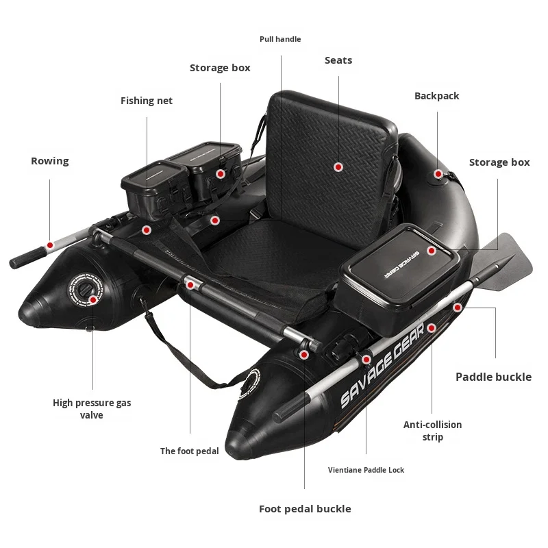 

Eco-Friendly PVC Inflatable Kayak Folding Single Person Thickened Lure Fishing Dinghy