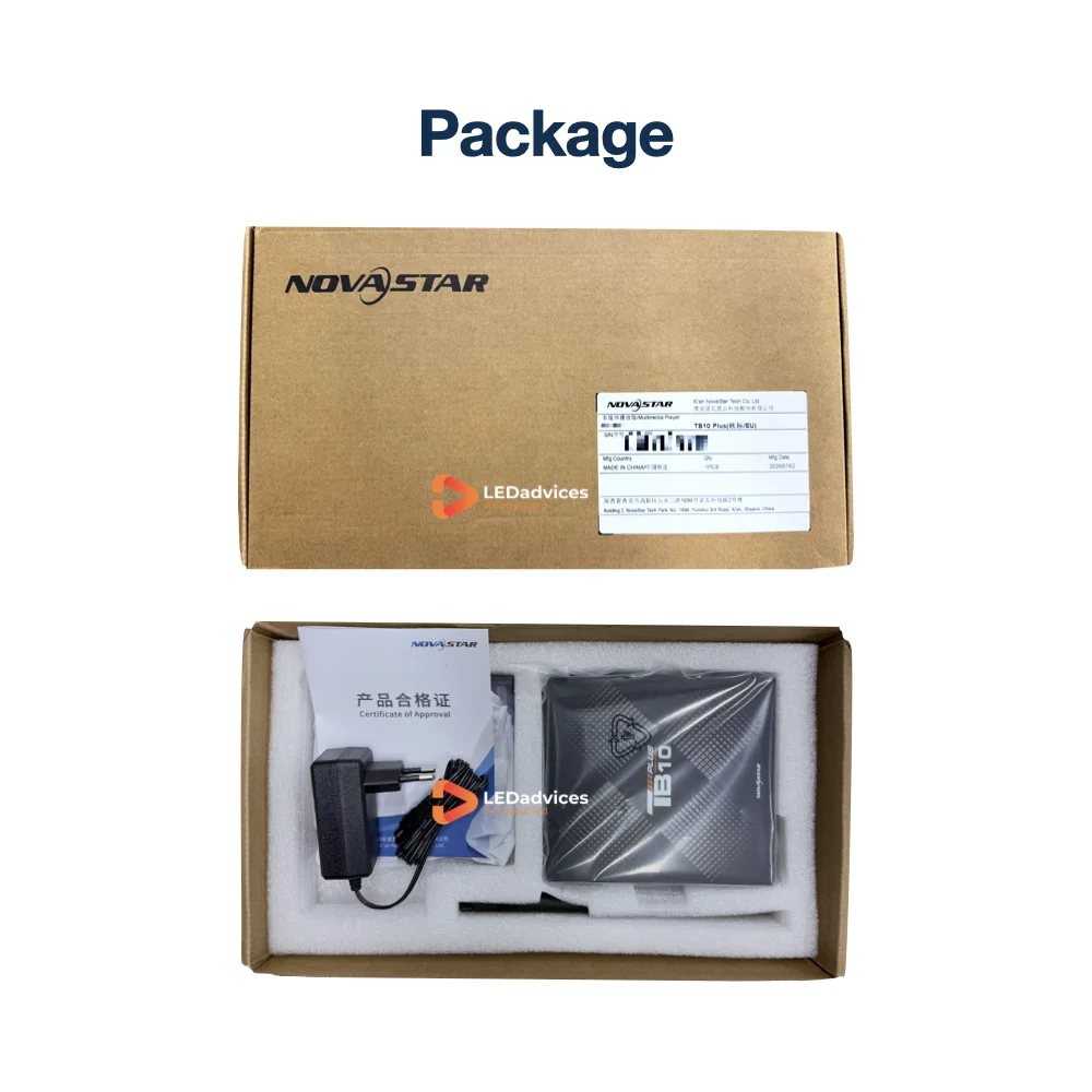 Contrôleur LED Novastar TB10 Plus (Compatible avec TB1) Lecteur multimédia 4G pour lecture d'écran LED Support de pixels 650K