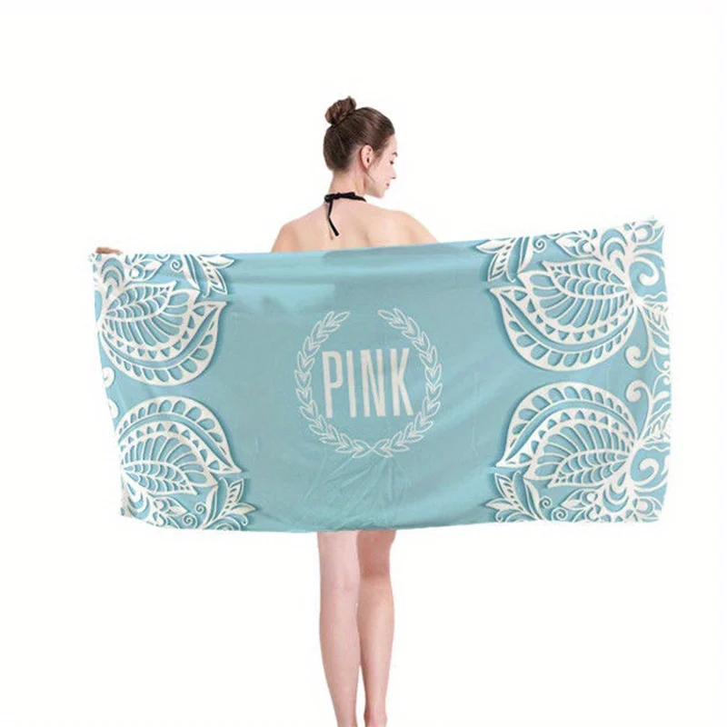 

Beach Towel Floral Print Pattern Sun Protection Windproof Suitable For Swimming Pool Camping Travel Blanket