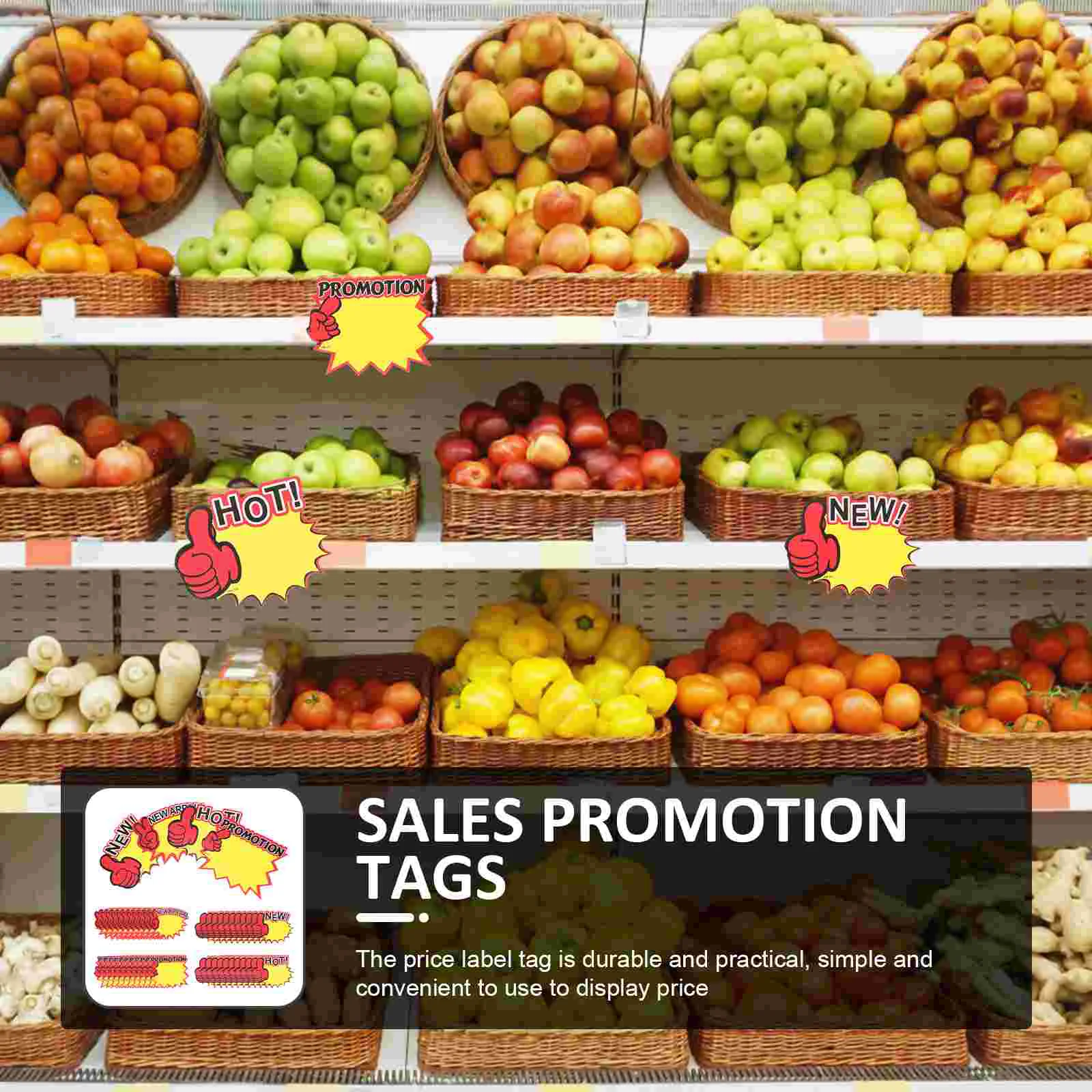 200 Pcs Food Promotional Card Child Neon Light Sign Labels Stickers Pvc Fruit Price Tags