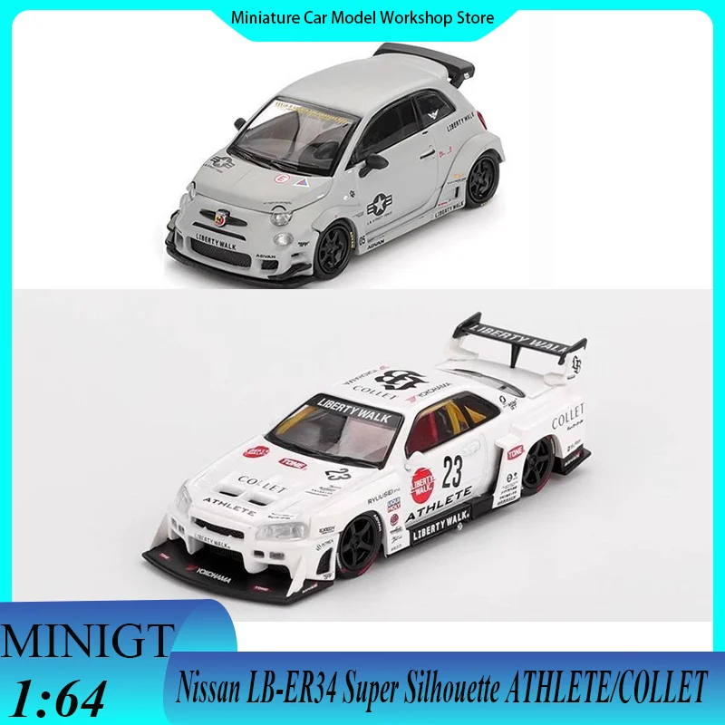 

MINI GT 1:64 Nissan LB-ER34 Super Silhouette ATHLETE/COLLET Abarth 595 LB-WORKS x Abas Works Fighters Alloy Die Cast Car Model