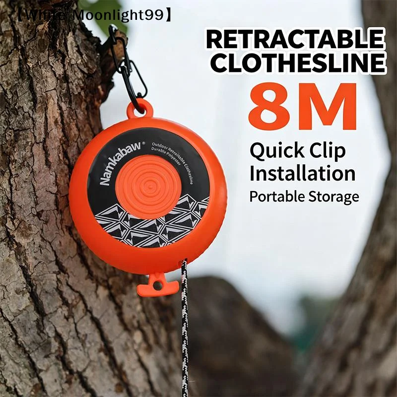 New Portable 8M Retractable Clothesline Hand-cranked Extendable Drying Rack Outdoor Travel Laundry For Camping Hiking Tools