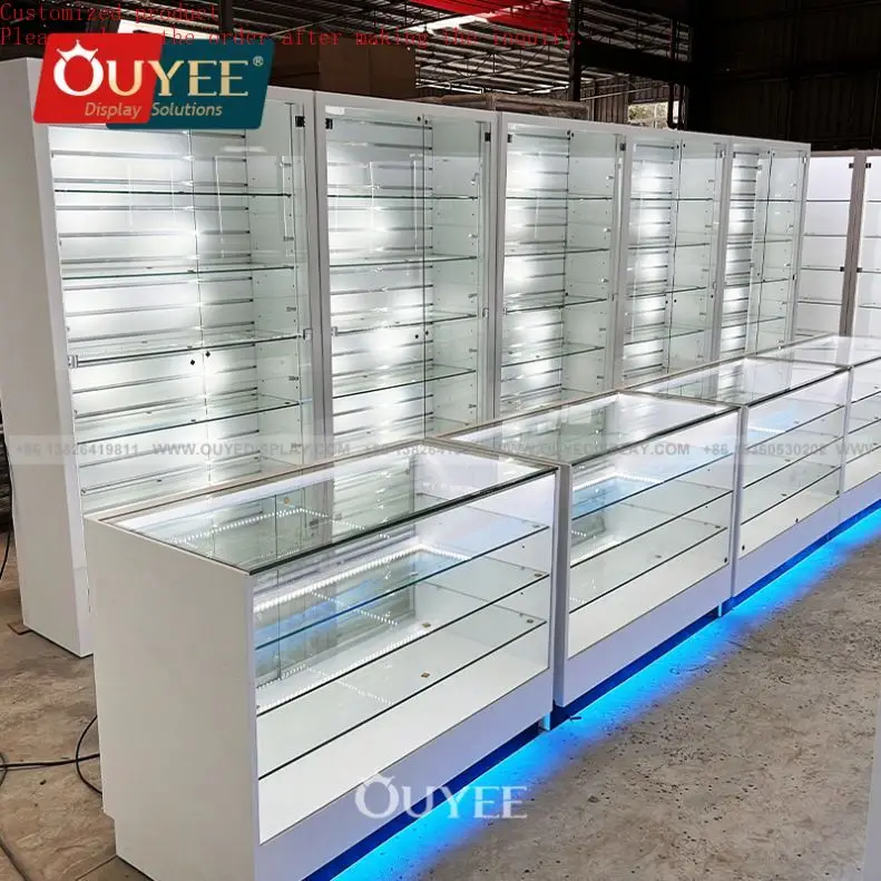 

Custom.Best Supplier Smoke Shop Dispensary Supplies Display Cabinet With Drawers Dispensary Tobacco Display