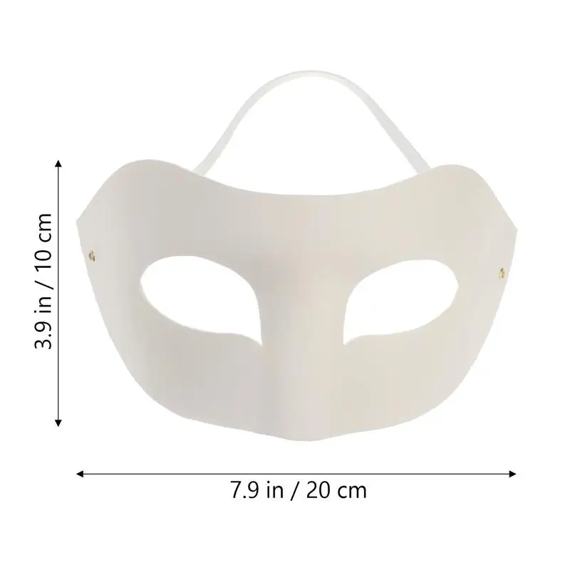 15pcs DIY Hand Painted Masks Kids Graffiti Masks White Paper Blanks Mask Masquerade Halloween Party Cosplay Costume Props