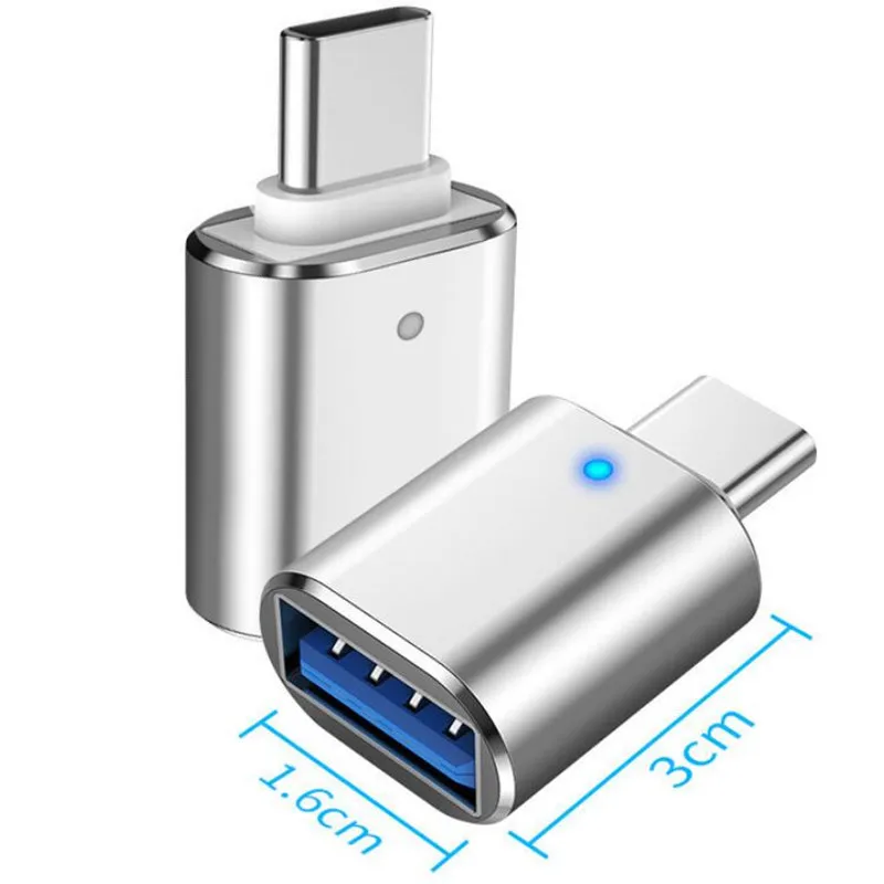 جديد مع ضوء USB 3.0 Type-C OTG محول نوع C USB C ذكر إلى USB أنثى محول لسامسونج S20 ماك بوك Xiaomi OTG موصل #4