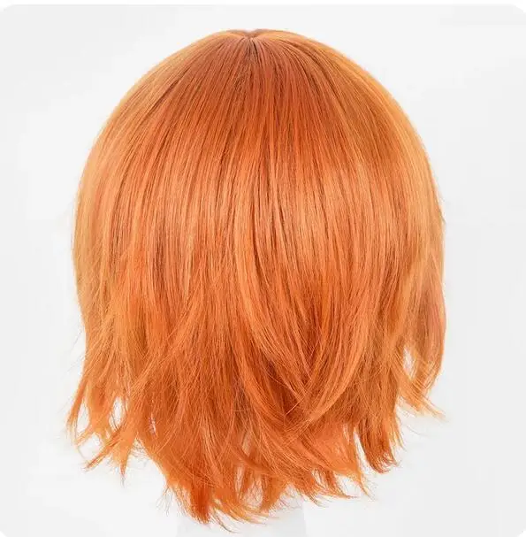 Orange Wig   Synthetic Heat Resistant Fiber Short Wavy Hair Costume Cartoon Cos-play Ladies' Hairpiece for Salon Party