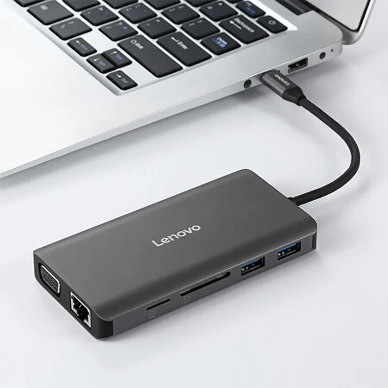 Imagem -06 - Lenovo Tipo-c Doca de Expansão Hdmi Adaptador Vga Rj45 Porta de Rede Apple Thunder Leitor de Cartão Lx0801 X270 Este Negócio