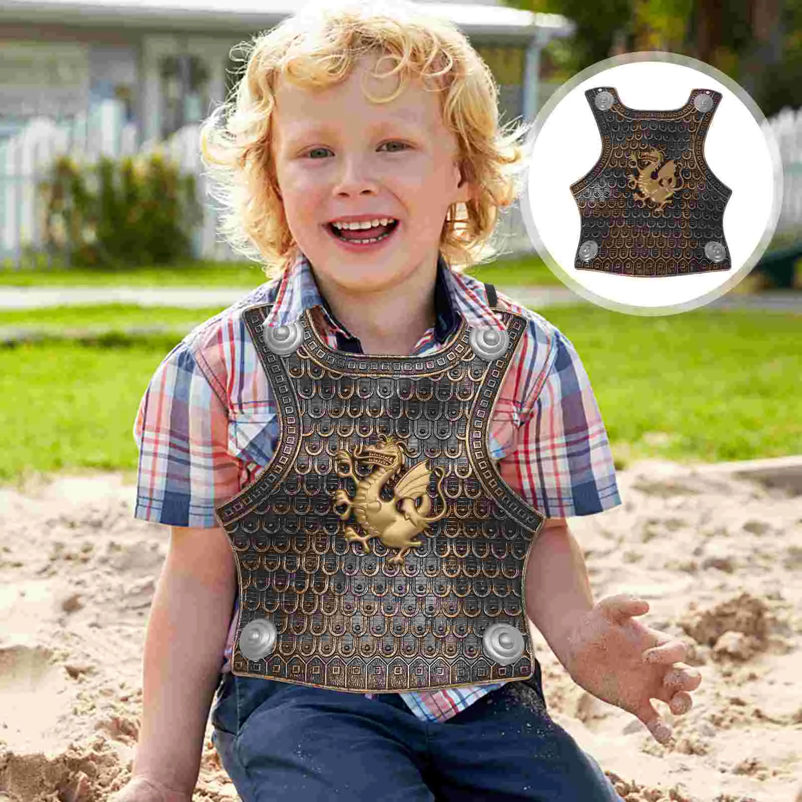 Children's Shield Toy Armors for Kids Party Supplies Dress Soldier Toddler Costume 8-12