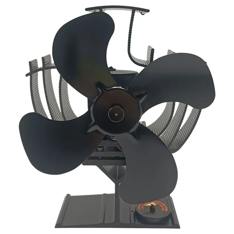 

2026 New Wood Stove Fan Heat Powered 4-Blade Fireplace Fan For Wood/Fireplace/Log Burner 60 Degree Shaking Heads Fan