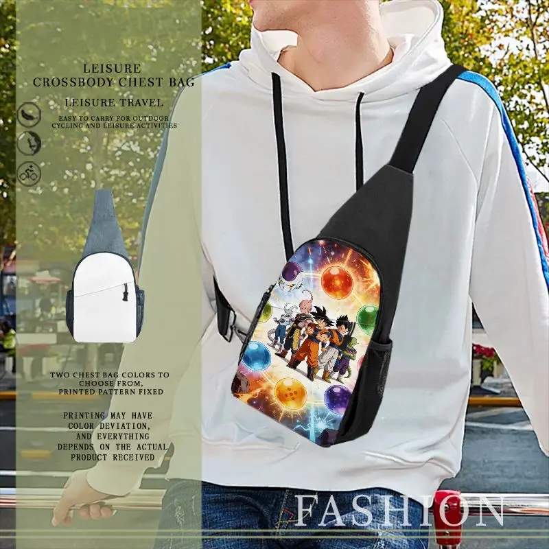 

Сумка-слинг Dragon Ball, с принтом аниме-персонажей Гоку и Драгонболл, для подростков, легкая дорожная сумка через плечо для велопрогулок