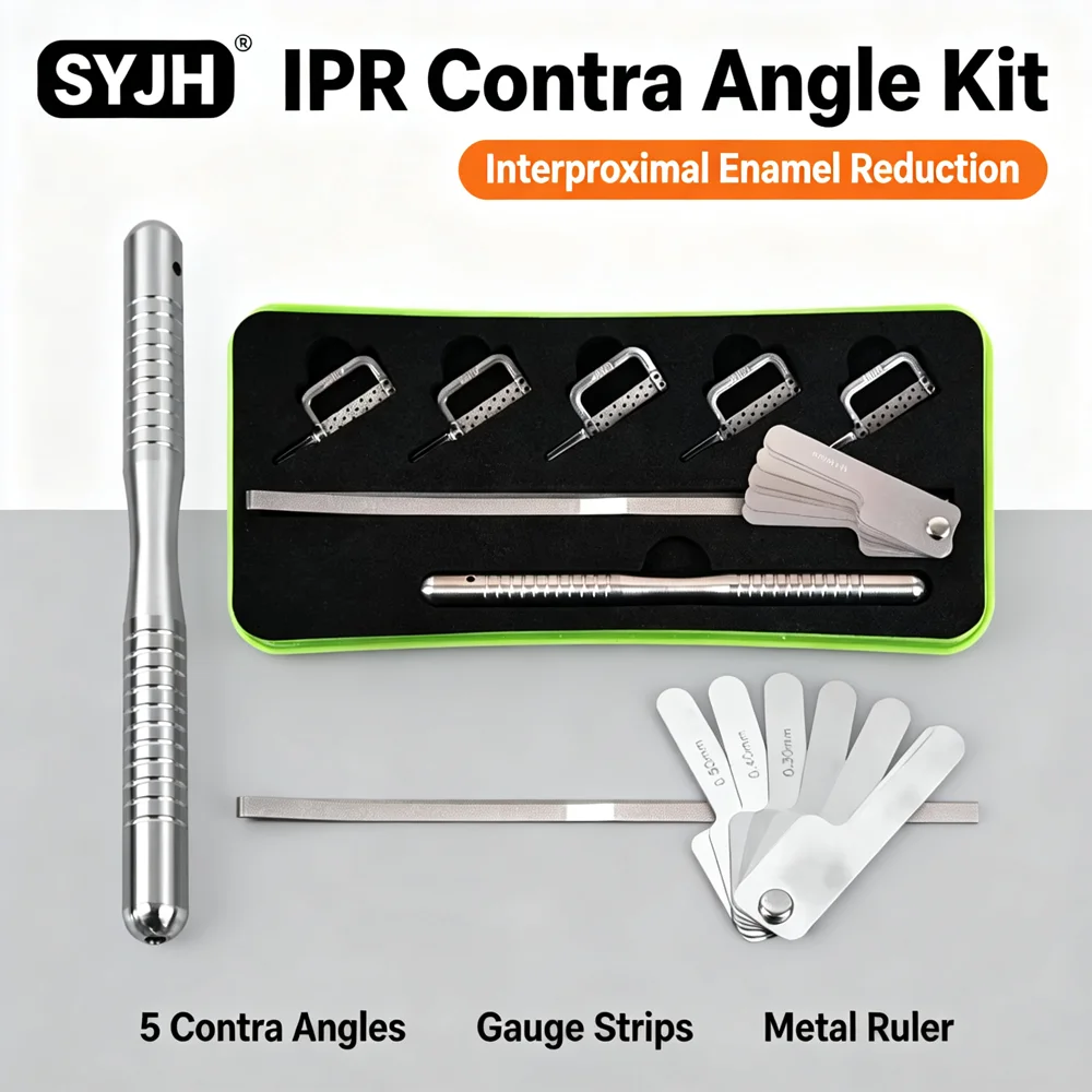 SYJH Dental Orthodontic Interproximal Enamel Reduction Automatic Strip Slicing Set Double Sided Measuring Tape Handle Clinic Use