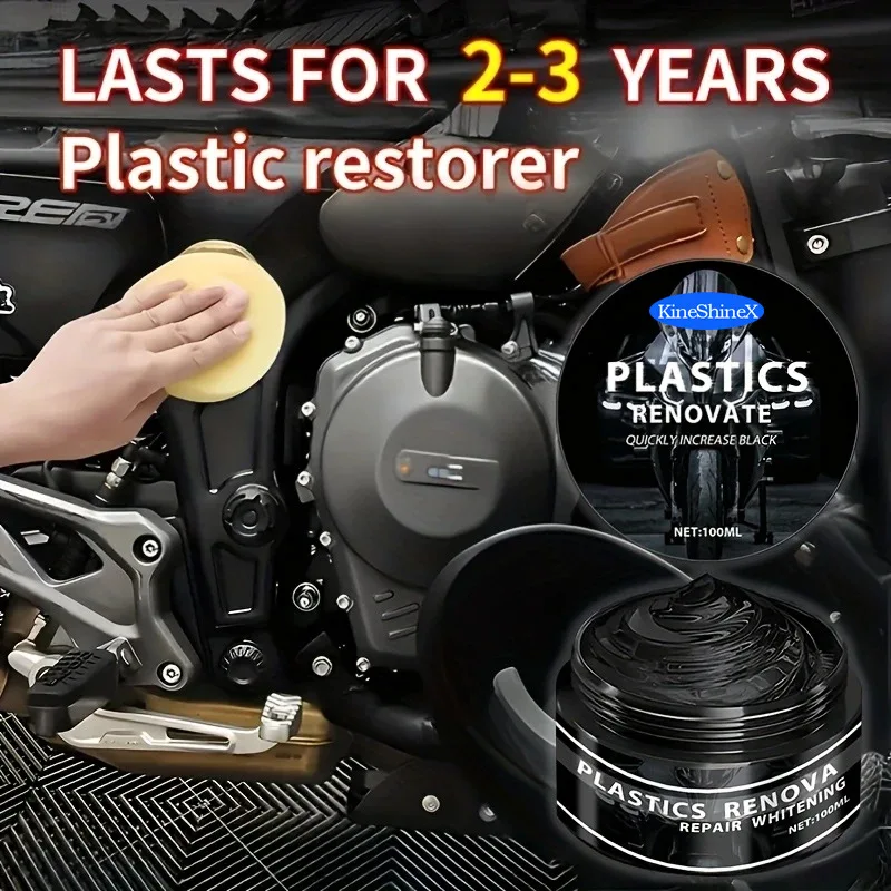

General Motorcycle Refurbishment Wax Plastic and Rubber Repair Cream - Nano Reinforced Black Automotive Wax Refurbishment Wax