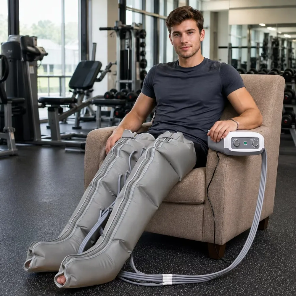 Air Compression Therapy 4 Chamber Leg Massager for Home Clinic Gym Blood Circulation Muscle Recovery