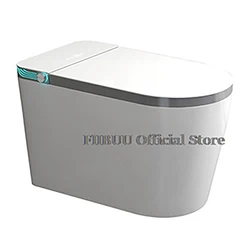 Elongated Smart Toilet Built-in Bidet Water Tank No Water Pressure Limit Multifunctional LED Display Screen Foot Sensing Toilet