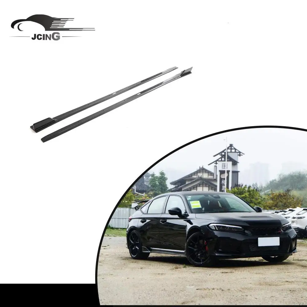

For Honda Civic Type R 23UP REAL CARBON Side Skirts Extensions Lip Spoiler Chin