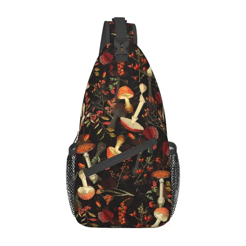 Mochila de hombro Vintage para hombre, bandolera de hombro con diseño de setas Rojas, para viajar